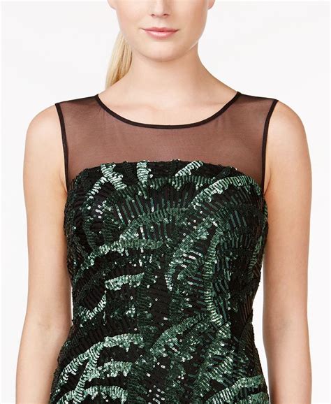 Calvin Klein Sequin Illusion Yoke Gown Macys