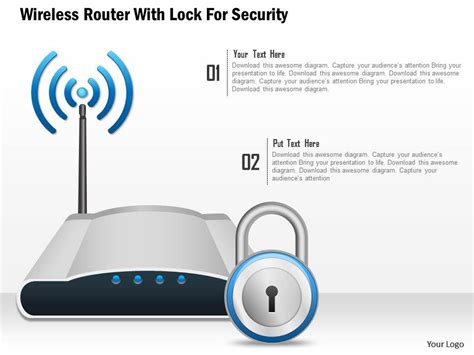 Wireless Router With Lock For Security Ppt Slides Powerpoint Slide