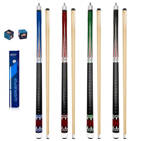 Wakefa Billiard Pool Cue Stick 58 Inch Pool Sticks Set Of 4 13mm Tip