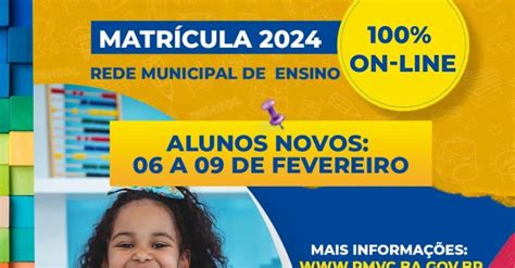 Período De Matrículas Para Novos Alunos Da Rede Municipal De Ensino