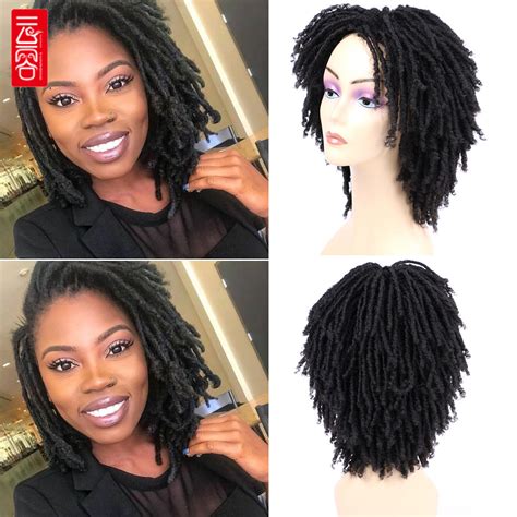 Dreadlock Crochet Twist Hair Wigs Soft Short Bouncy Curly Synthetic