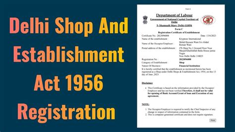 Delhi Shop And Establishments Act 1956 Registration Apply Delhi Shop