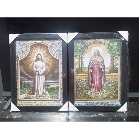 Quadro Jesus Manietado E Nossa Senhora Das Lagrimas 33x24cm Shopee Brasil