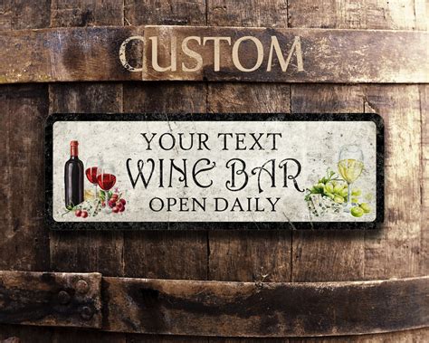 Custom Wine Bar Vintage-style Metal Sign With Weathered - Etsy