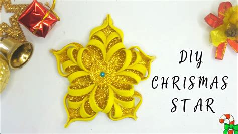 How To Make Christmas Star Using Glitter Foam Sheet Diy Christmas