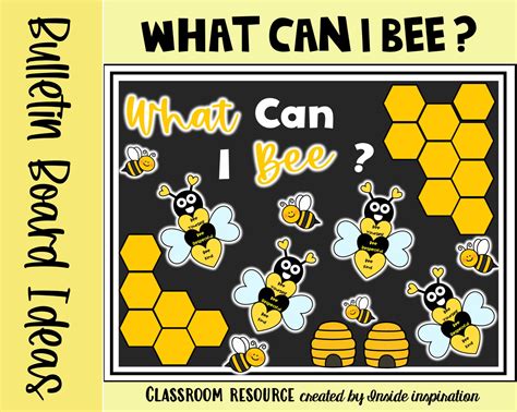 Bee Themed Bee Craft Affirmation Bulletin Board Kit What Can I Be Etsy