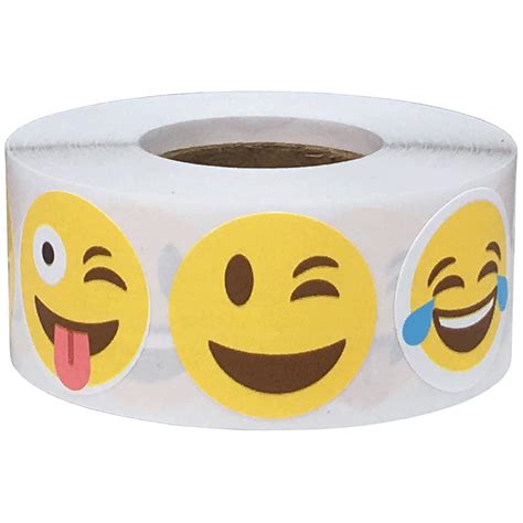 Emoji Stickers | Fun and Happy 1" Round | InStockLabels.com