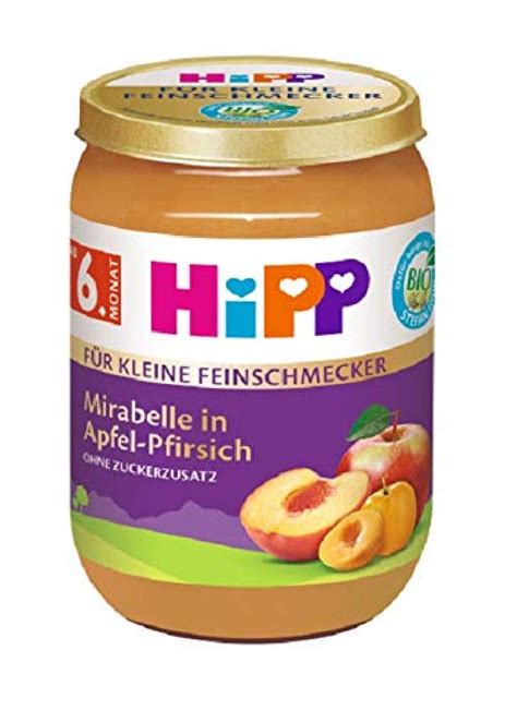 Hipp Fr Chte F R Kleine Feinschmecker Mirabelle In Apfel Pfirsich