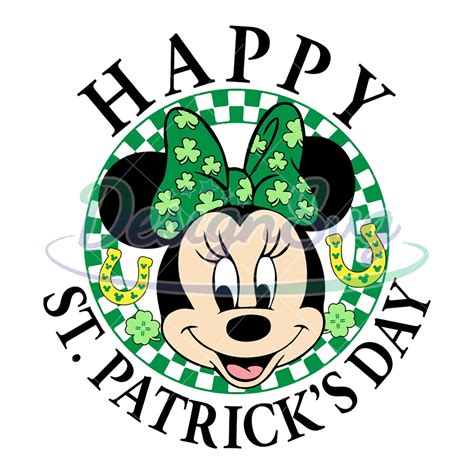 Happy St Patrick Day Irish Green Minnie Checkered Svg Designsvg