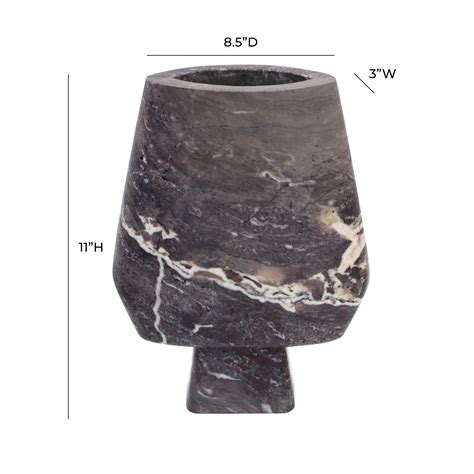 Samma Grey Marble Vase Large Tov Furniture