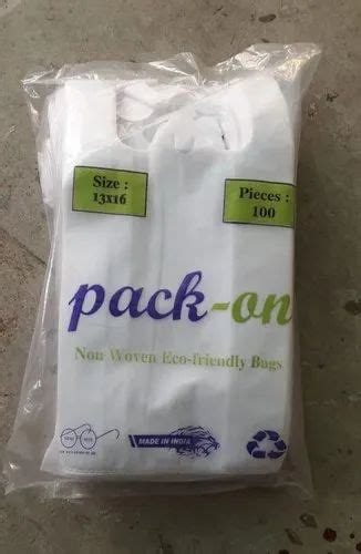 White Plain 11x14 Inch Pack On Non Woven U Cut Bag Capacity 2 Kg At