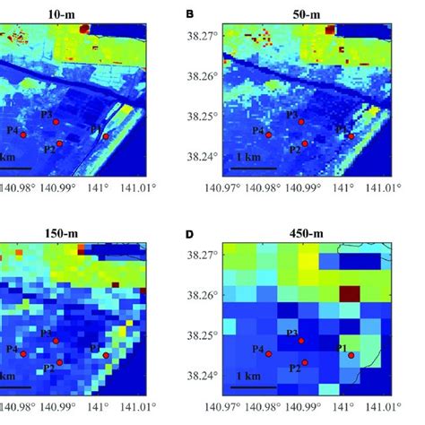 Elevations Of Chosen Locations Using DEMs Of Different Resolutions M