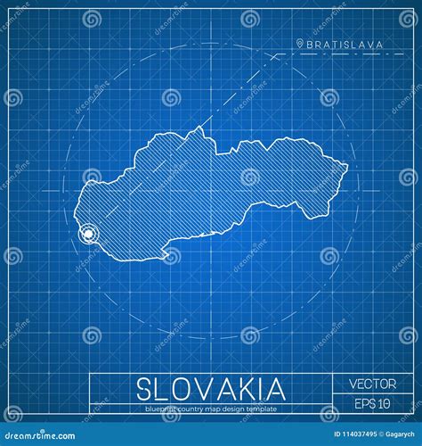 Plantilla Del Mapa Del Modelo De Eslovaquia Con El Capital Ilustraci N