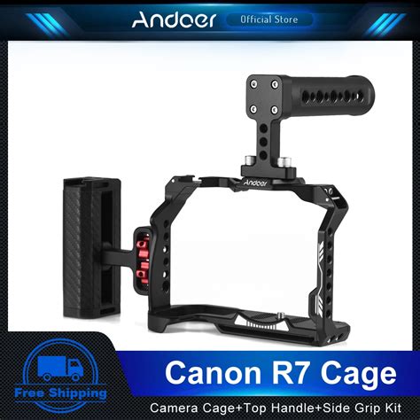 Andoer Camera Cage Top Handle Side Grip Kit Aluminum Alloy Video Cage