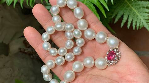 Natural Pearl Necklace With Ruby And Diamond Pendant Melogems One Of Top Collectors Of Melo