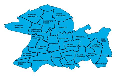 Ealing Map Region Political | Map of London Political Regional