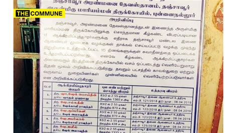 HR&CE Dept lists encroachers of Punnainallur Mariamman Temple land in ...