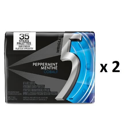 5 Gum Peppermint Cobalt Sugar Free Chewing Gum 35 Sticks Pack Of