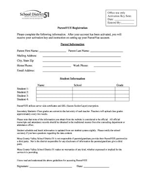 ParentVUE Registration District 51 Connect Mesa County Valley