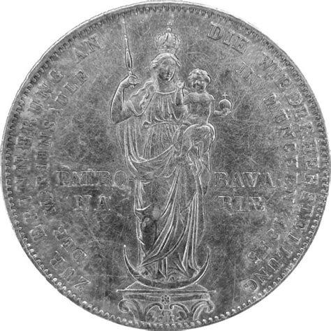 Bayern 2 Gulden 1855 Mariensäule König Maximilian II Joseph 1848