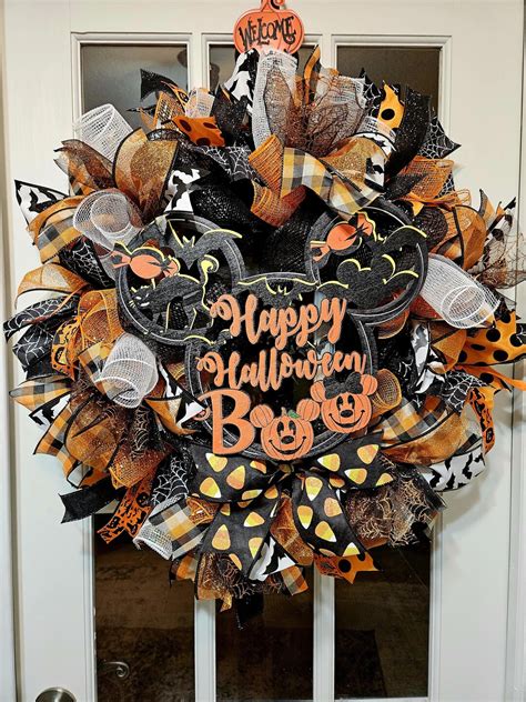 Mickey Disney Halloween Boo Wreath Disney Halloween Wreath Disney