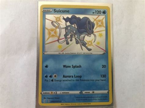 Pokémon TCG Suicune Shining Fates SV022 SV122 Holo Shiny Holo Rare eBay