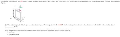 Solved A Rectangular Coil Consists Of N Closely Chegg