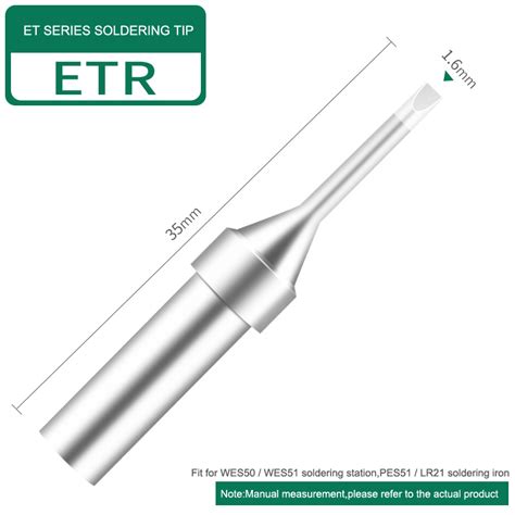 Etr Narrow Chisel Screwdriver Soldering Tip For Wes Wesd Pes