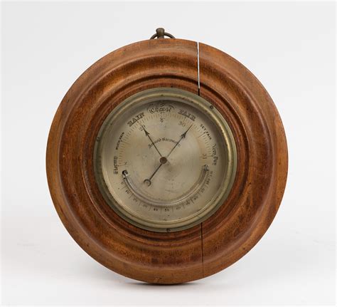 Lot An Oak Cased Aneroid Barometer