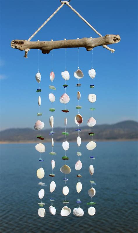 A Beach Beauty Etsyme2boyokc Sea Glass Wind Chime Driftwood