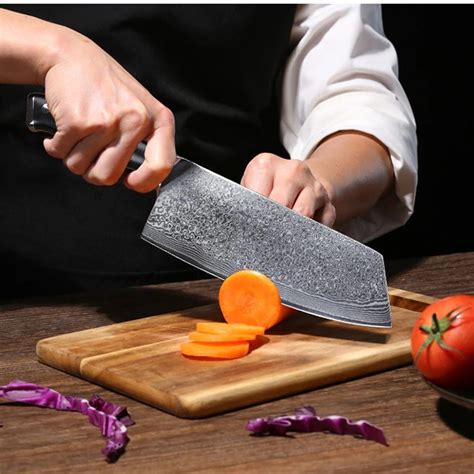 Japanese Damascus Steel Cleaver Kitchen Knife Knifewarehouse