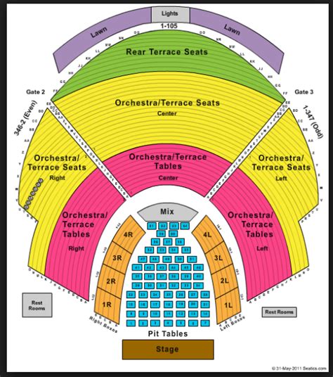 Cadence Bank Amphitheatre Seating Chart