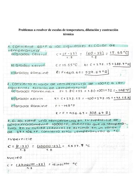 SOLUTION F Sica Problemas De Escalas De Temperatura Dilataci N Y