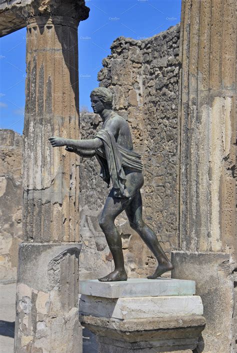 Statue Of Apollo Pompeii Italy Arts And Entertainment Stock Photos