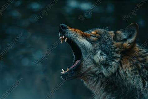 Majestic wolf howling in the wild