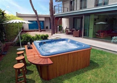 Portable Hot Tub In The Garden Swimming Pool Or Spa