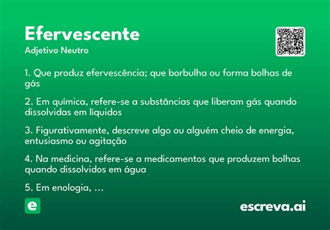 O Que Significa Efervescente - Efervescente - Significado e Sinônimo - escreva.ai