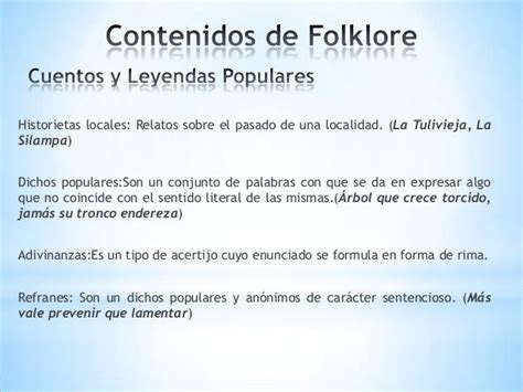 El Folklore Infantil Dichos Populares Leyendas Y Cuentos