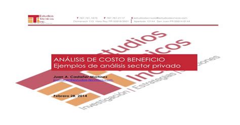 AnÁlisis De Costo Beneficio Ejemplos De Análisis Sector €¦ · 2 Orden De La Presentación I