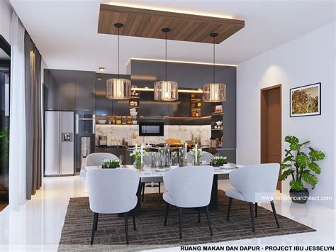 Desain Ruang Makan Dan Dapur Rumah Modern 2 5 Lantai Ibu JSL Di