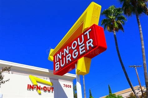 In-N-OUT BURGER Sign. American Chain of Fast Food Restaurants with Locations Primarily in the ...