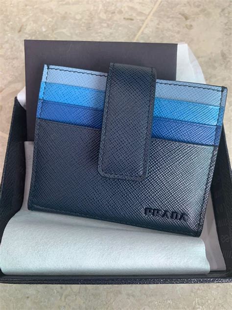 Prada Mens Saffiano Leather Card Holder Luxury Bags Wallets On