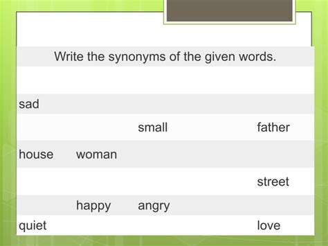 Synonyms And Antonyms Ppt