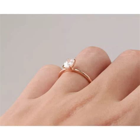 K Rose Gold Plated Ct Oval Cut Lab Created Diamond Women S