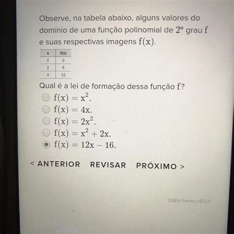 Observe Na Tabela Abaixo Alguns Valores Do Domínio De Uma Função