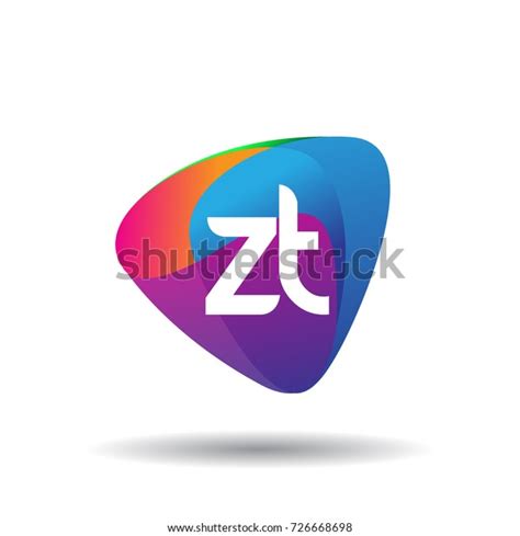 Letter Zt Logo Colorful Splash Background Stock Vector Royalty Free