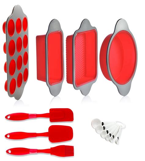 Silicone Baking Molds Pans And Utensils Set Of 13 By Boxiki Kitchen