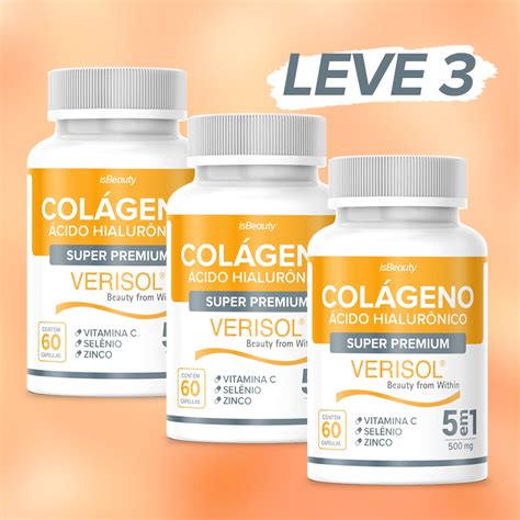 Kit 3 Colágeno Hidrolisado Verisol Original Vitamina C Selênio e