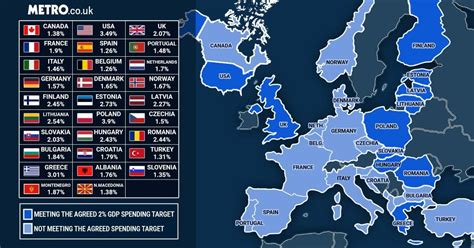 Map Shows Which Nato Countries Fail To Reach 2 Minimum Spending Budget