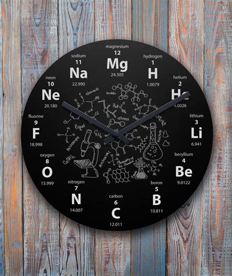 Chemistry Periodic Table Wall Clock Chemistry Posters Chemistry Art